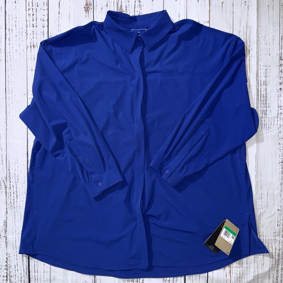 Nike 24.7 Women's PerfectStretch Dri-FIT Oversized Long-Sleeve Shirt Blue XL NWT - Picture 1 of 8